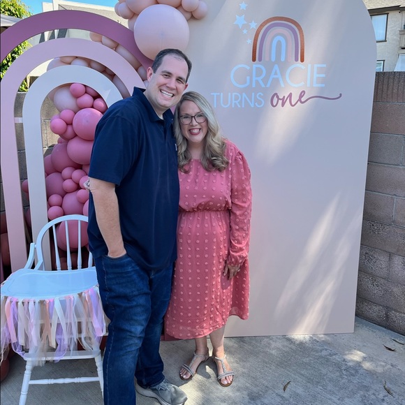 Chiffon Swiss Dot Empire Party Dress with Sheer Long Sleeves 💕 Plus Size 22/24 - Picture 7 of 7